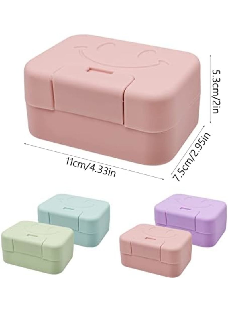 Luckam 4 Pack Soap Holder Travel Soap Case Portable Soap Box Leak Proof Soap Bar Holder Dish Container in 4 Colours (11 x 7.5 x 5.3cm) - Image 3