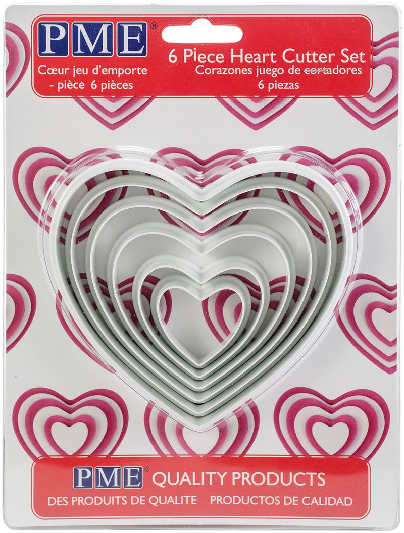 PME Heart Cutters  for Cake Decorating  Set of 6 - Image 1