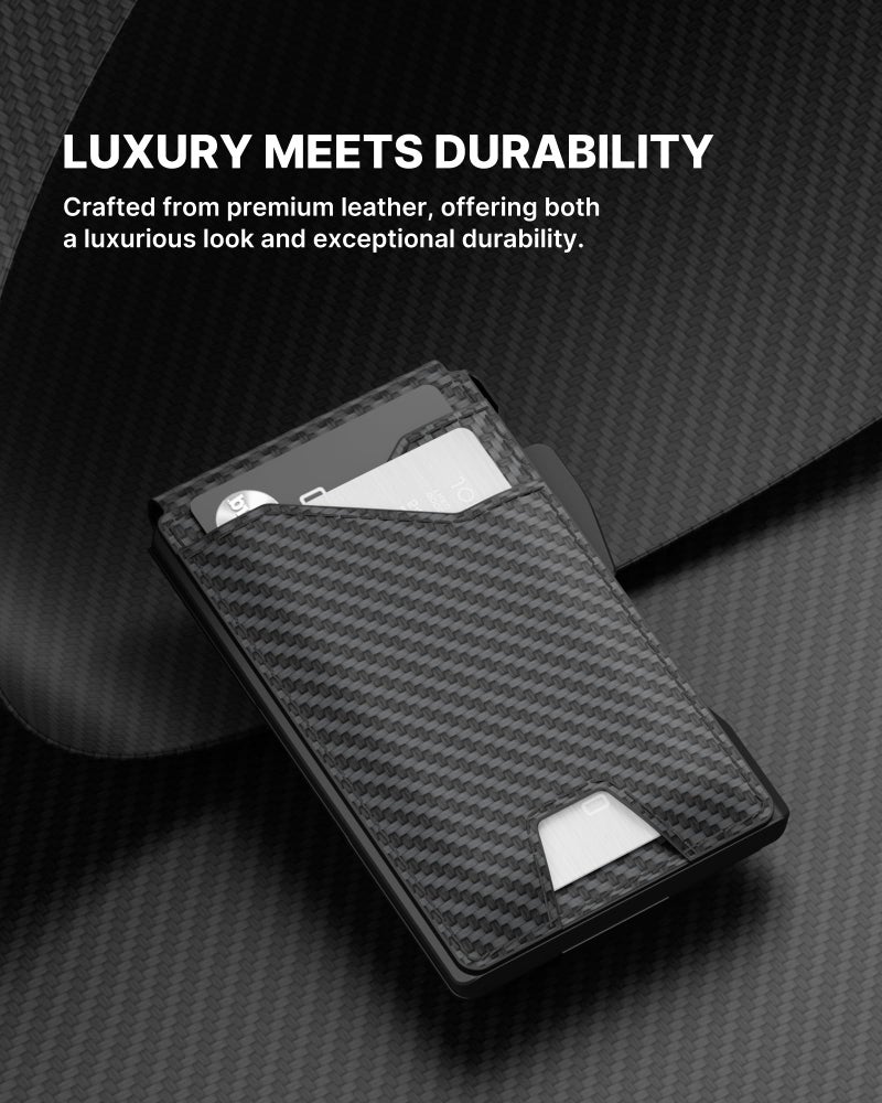 typecase Tactical Wallet for Men Card Holder: Pop Up Card Case, Genuine Leather, Smart, RFID Blocking, Slim, Minimalist, Thin, Front Pocket - 9-13 Card Capacitiy, ID Window, Money Clip (Orange) - Image 4