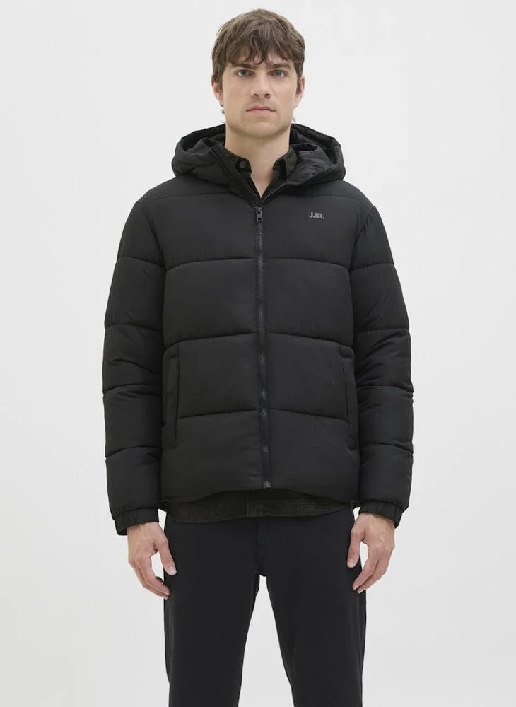 Logo Puffer Hooded Jacket