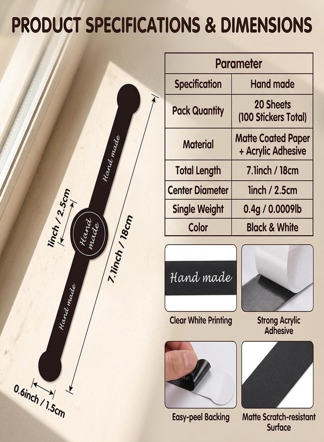 Elandy 20Sheets(100PCS) Handmade Food Baking Stickers Self-Adhesive Sealing Labels Tamper Proof Seal Sticker for Pastry Candy Bread Crafted - Image 2