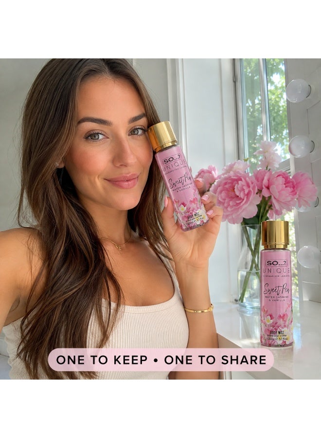 So..? SO…? Unique Sweet Pea Body Mist for Women, Floral Fruity & Vanilla Long-Lasting Fragrance Spray, Wear Alone or Layer with Other Scents, Vegan Perfume Gift for Women & Teen Girls, 150ml, Pack of 2 - Image 5