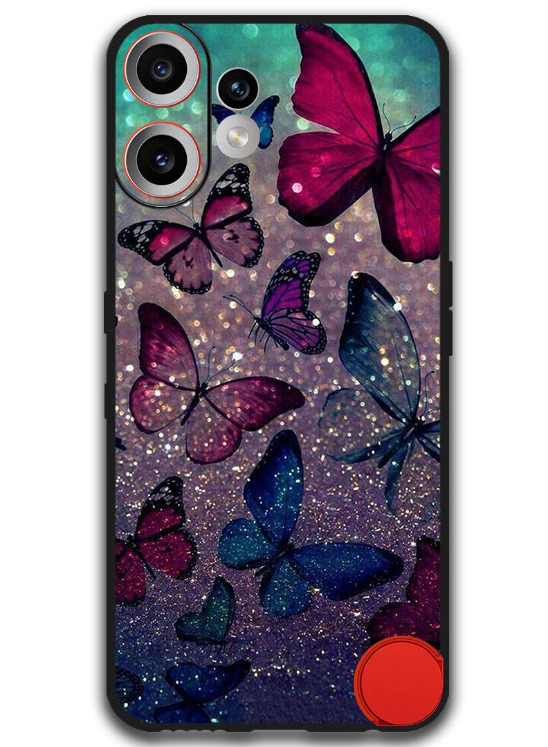 Theodor Case Compatible with Nothing CMF Phone 2 Pro 6.77 Inch Protection Shockproof Bumper Cover Glitters Butterflies - Image 1