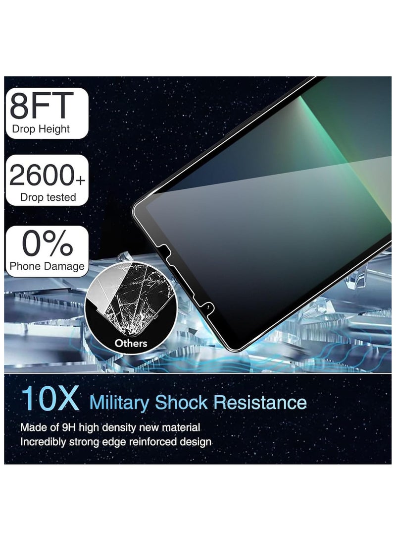 [2+2 Pack] Tempered Glass Compatible with Sony Xperia 5 V Screen Protector + Camera Lens Protector, [Anti-Scratch] [Bubble Free] 9H Hardness HD Clear Tempered Glass Film - Image 2