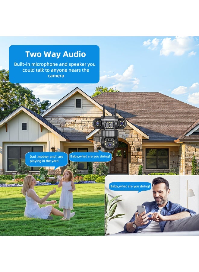 IqwiCam 4G Surveillance Camera with 128GB SD Card, Solar Security Camera with Three-Eye Three-Screen, 12MP 6K CCTV Battery Indoor Outdoor Home Security Surveillance Camera - Image 5