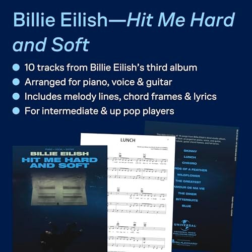 Hal Leonard Billie Eilish - Hit Me Hard and Soft Songbook | Piano/Vocal/Guitar Sheet Music for Intermediate Players | 10 Songs from the Groundbreaking Album | Pop Music Book for Students Teachers and Fans - Image 2