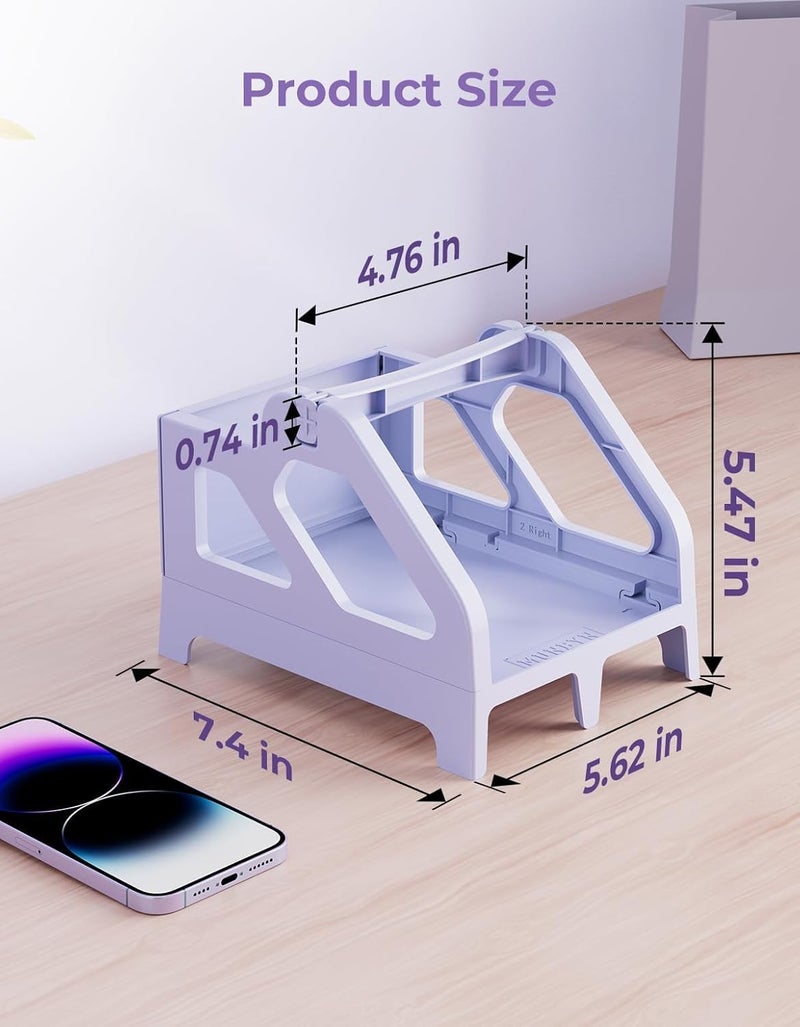 MUNBYN Label Holder for Rolls and Fan-Fold Labels, Thermal Sticker Roll Holder for Desktop Thermal Printer Shipping Supplies Industrial Paper, Purple - Image 5