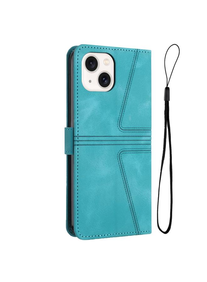 S-TOP Case For iPhone 14 Triangle Solid Color Leather Phone Case - Image 3