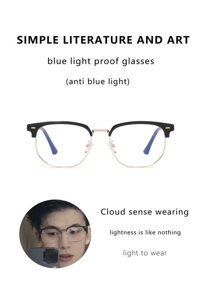 Coconut Anti-blue light radiation half-frame literary casual myopia glasses are unisex. （Suitable for 400 degree myopia） - Image 4