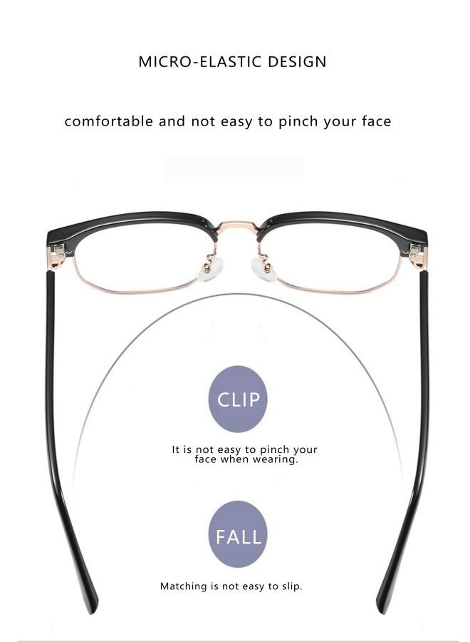 Coconut Anti-blue light radiation half-frame literary casual myopia glasses are unisex. （Suitable for 400 degree myopia） - Image 5