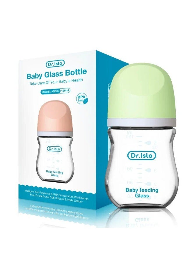 Dr.isla زجاجة رضاعة للأطفال من Dr.isla – مقاومة للاختناق، مضادة للمغص، خالية من الـ BPA، للمواليد من 1 إلى 3 أشهر (160مل) - Image 1