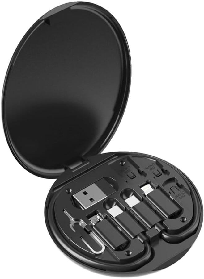 ZALUJMUS - ZALUJMUS Multifunctional Data Cable for Lightning Devices, USB-C and Micro-USB, Universal Data Transfer Cable (Black) - Image 1
