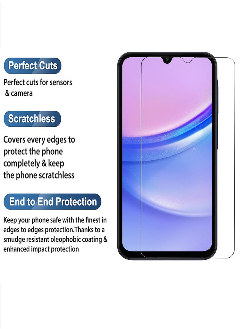 For Samsung Galaxy A15 4G Tempered Glass Screen Protector – High Transparency, Delicate Touch, Anti-Explosion, Smooth Arc Edges, Easy Installation, Screen Protector for Samsung Galaxy A15 4G