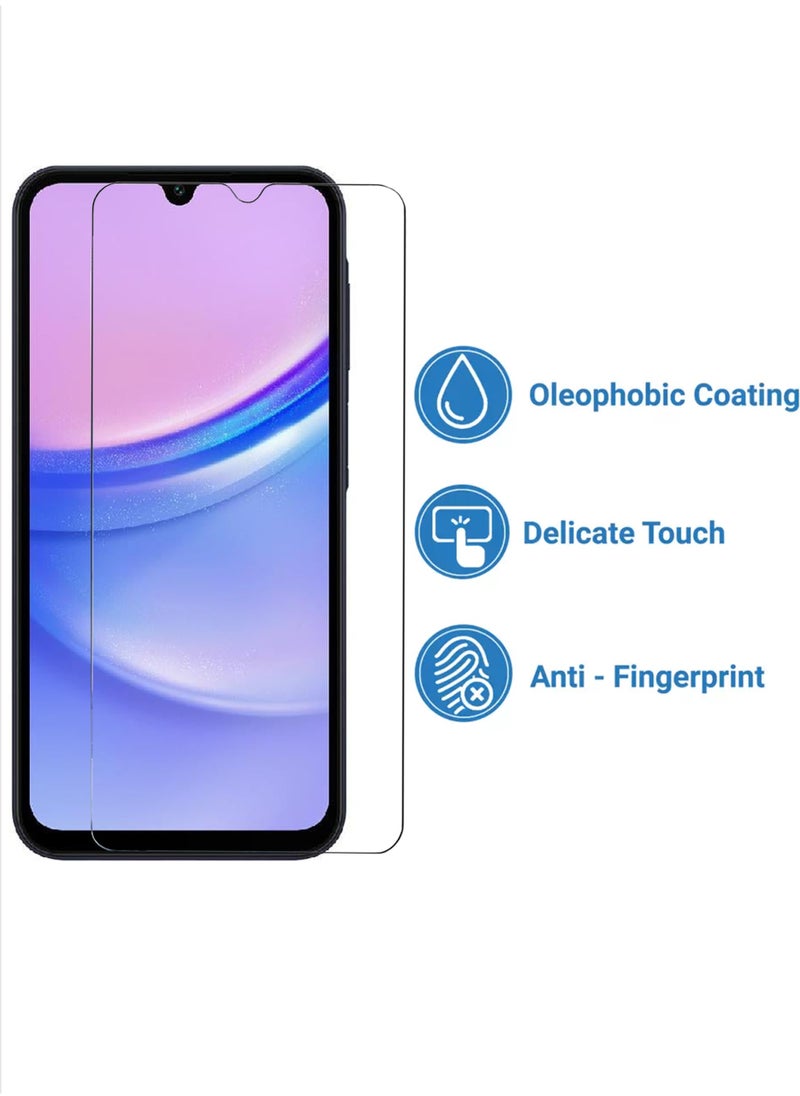 For Samsung Galaxy A15 4G Tempered Glass Screen Protector – High Transparency, Delicate Touch, Anti-Explosion, Smooth Arc Edges, Easy Installation, Screen Protector for Samsung Galaxy A15 4G