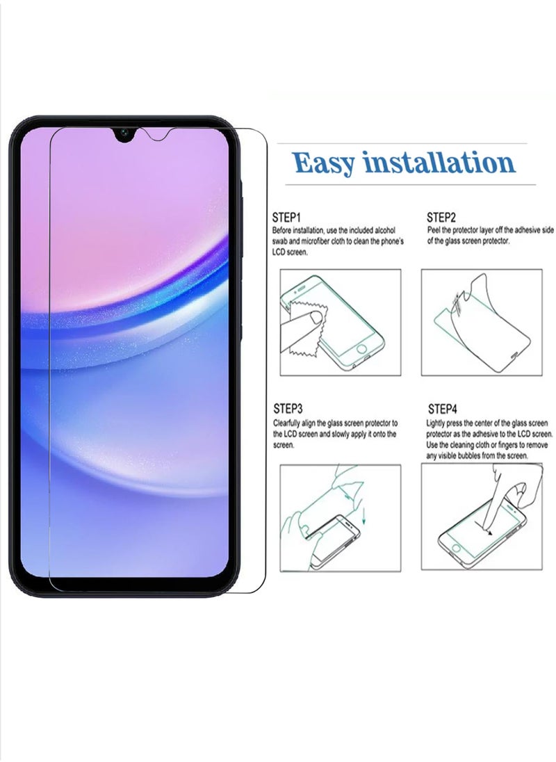 For Samsung Galaxy A15 4G Tempered Glass Screen Protector – High Transparency, Delicate Touch, Anti-Explosion, Smooth Arc Edges, Easy Installation, Screen Protector for Samsung Galaxy A15 4G