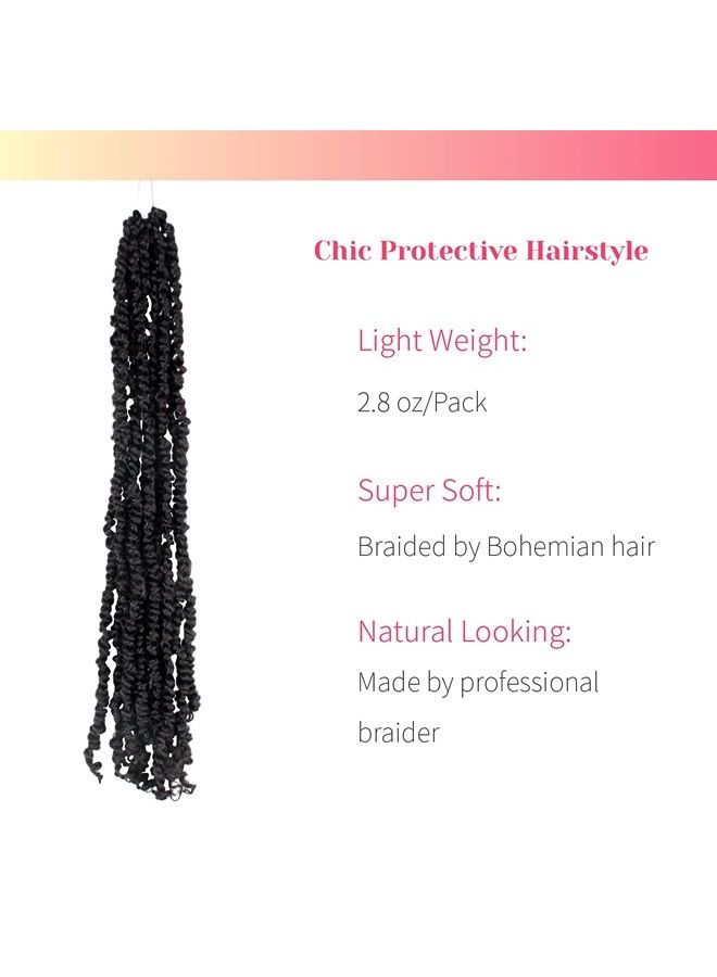 BOHOBABE The BOHOBABE Pre-twisted Passion Twist Crochet Hair 24 Inch Pre-looped Long Crochet Passion Twist Braiding Hair 8 Packs Soft Bohemian Twists (1B) - Image 3