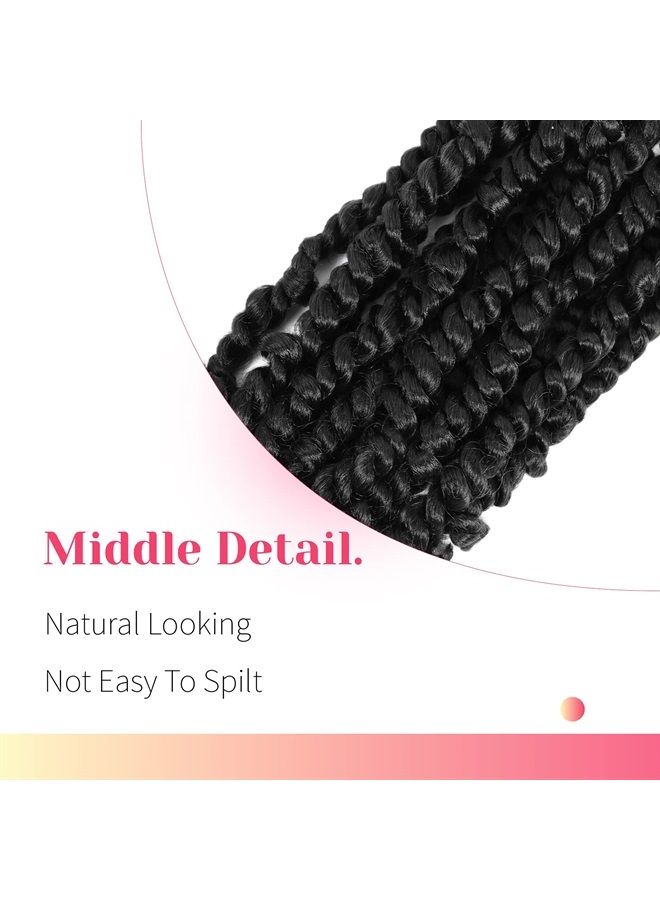 BOHOBABE The BOHOBABE Pre-twisted Passion Twist Crochet Hair 24 Inch Pre-looped Long Crochet Passion Twist Braiding Hair 8 Packs Soft Bohemian Twists (1B) - Image 5
