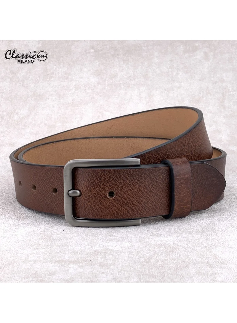 Classic Milano Classic Milano Genuine Leather Belt for Men - Semi-Casual & Party Wear Belt for Jeans, Casual Outfits, and Gifts - Black, Brown & Tan Men’s Belt