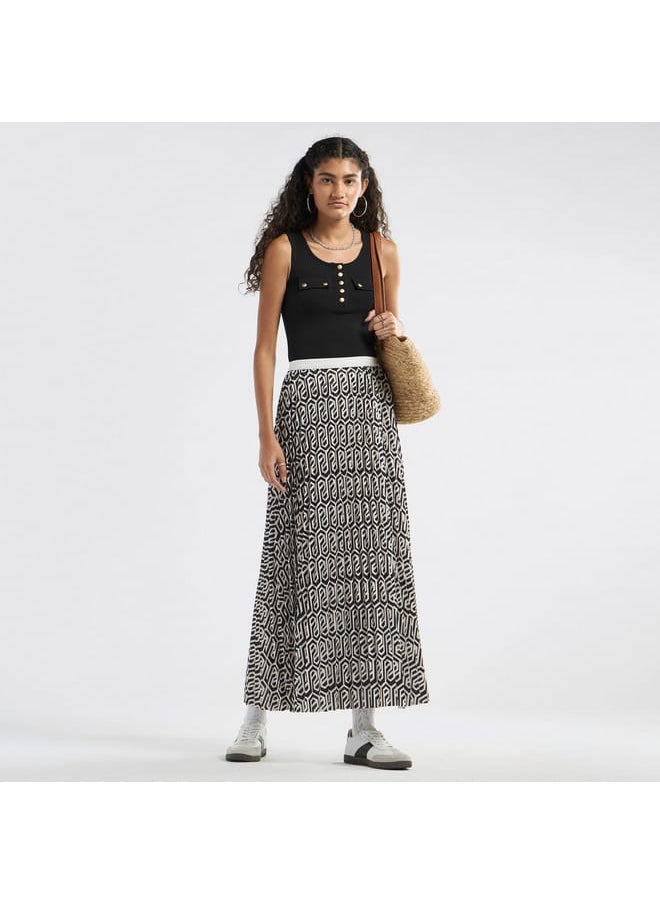 FAV Ribbed Tank Top with Round Neck and Flap Detail  - Image 2