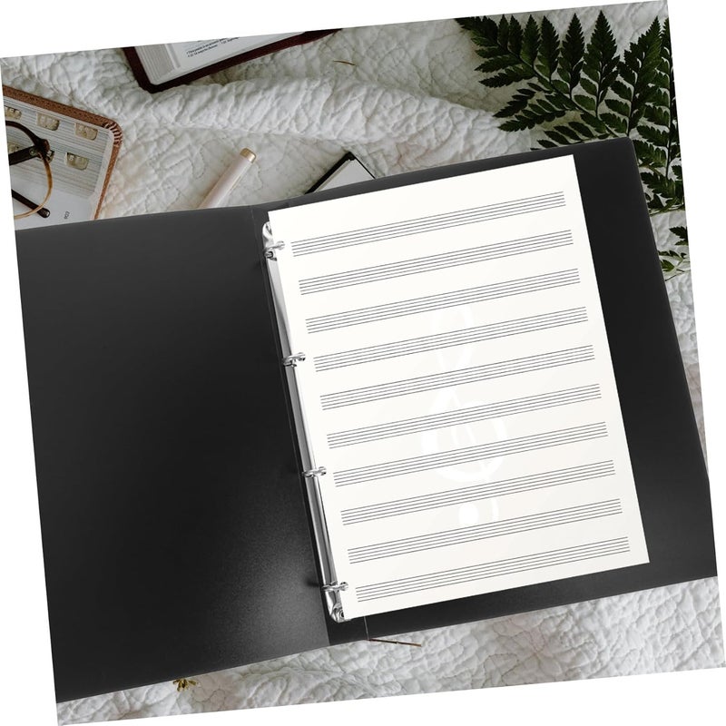 A4 Four-Hole File Folder, Music Score Document Organizer, Black Plastic School and Office Binder for Loose Leaf Paper Storage - Image 5