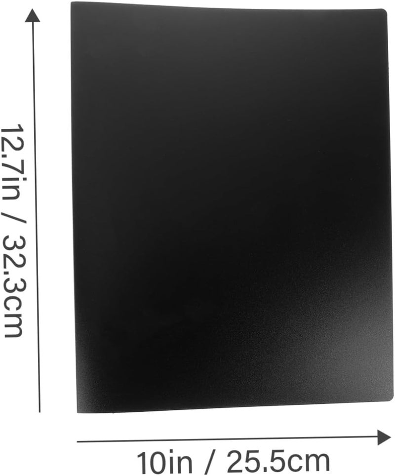 A4 Four-Hole File Folder, Music Score Document Organizer, Black Plastic School and Office Binder for Loose Leaf Paper Storage - Image 2