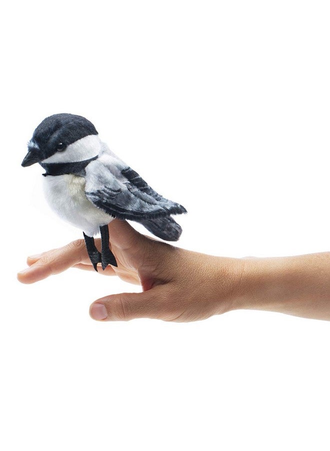 Folkmanis Mini Chickadee Finger Puppet White; Black;Gray  - Image 2