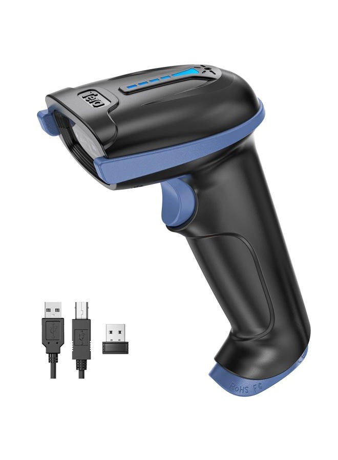 Tera Barcode Scanner Wireless and Wired with Battery Level Indicator 1D 2D QR Digital Printed Bar Code Reader Cordless Handheld Barcode Scanner Compact Plug and Play Model D5100 - Image 1