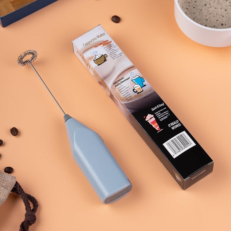 FoodVille Electric Milk Frother Handheld Whisk Beater Foam Maker for Mocktails Coffee Latte Matcha Foamer Cappuccino LemonadeBatteries are Not Included Grey  - Image 1