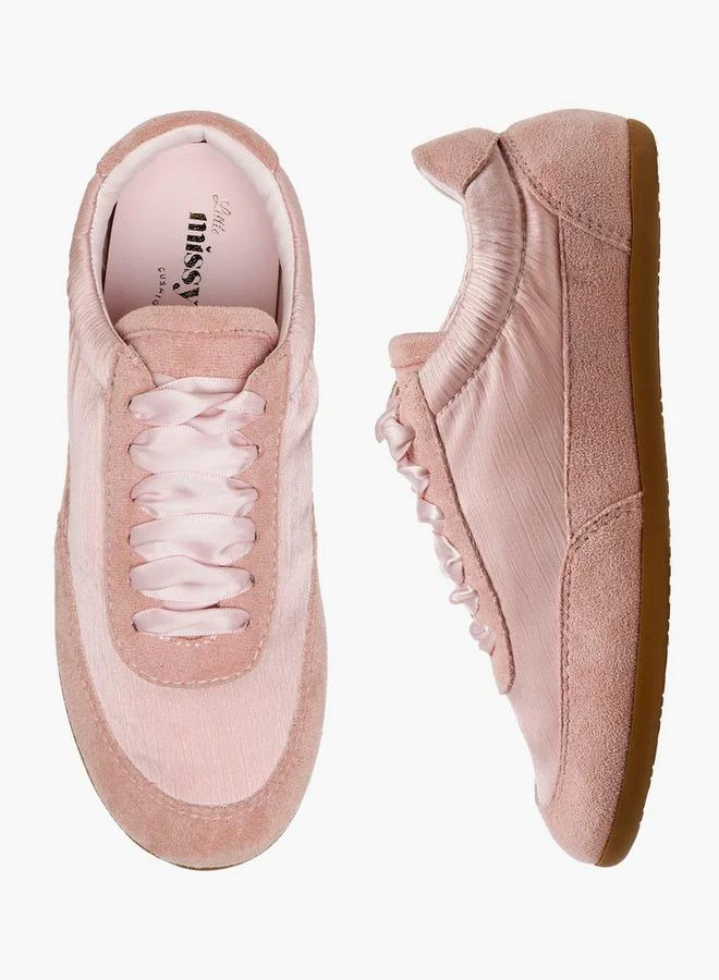 ليتل ميسي Girls Lace-Up Sneakers