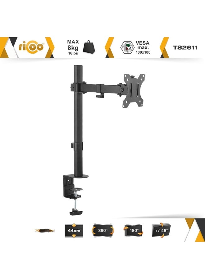 حامل شاشة مكتبي لشاشة واحدة – حامل قابل للتعديل بالكامل حتى 27 بوصة - Image 5