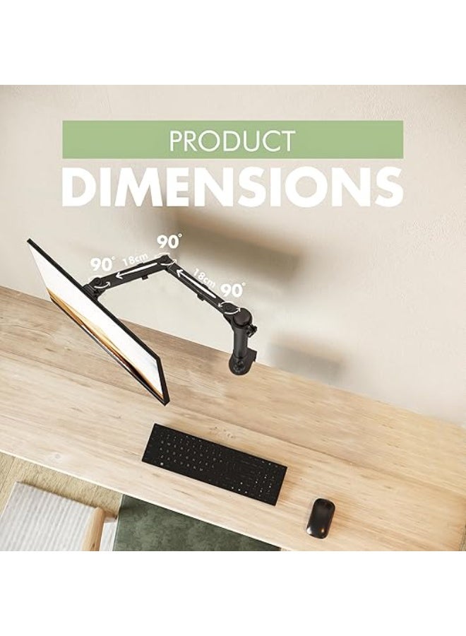 حامل شاشة مكتبي لشاشة واحدة – حامل قابل للتعديل بالكامل حتى 27 بوصة - Image 1