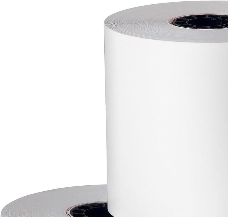 Staples Adding Machine, Register, and Calculator Rolls 2 1/4" x 130' 1-Ply, 12/Pack - Image 2