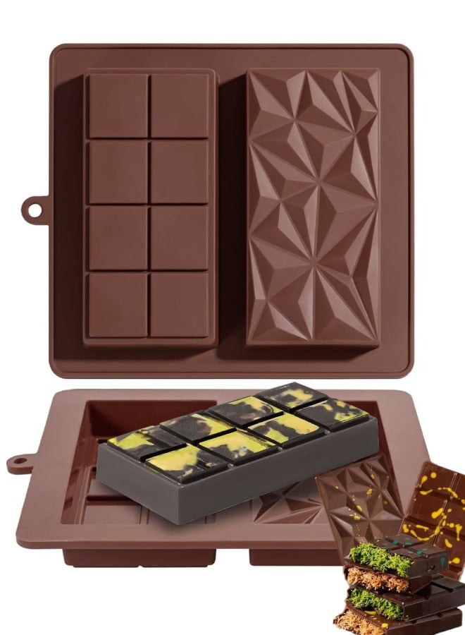 Chocolate Bar Mold - Non-Stick Food Grade Silicone Chocolate Molds, Deep Dubai Chocolate Bar Mold for Pistachio, Chocolate Bar, Candy - Image 1