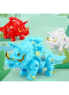 Manos Musical Dinosaur Toy with Light and Sound for Kids, Moving Action Figure, Red 