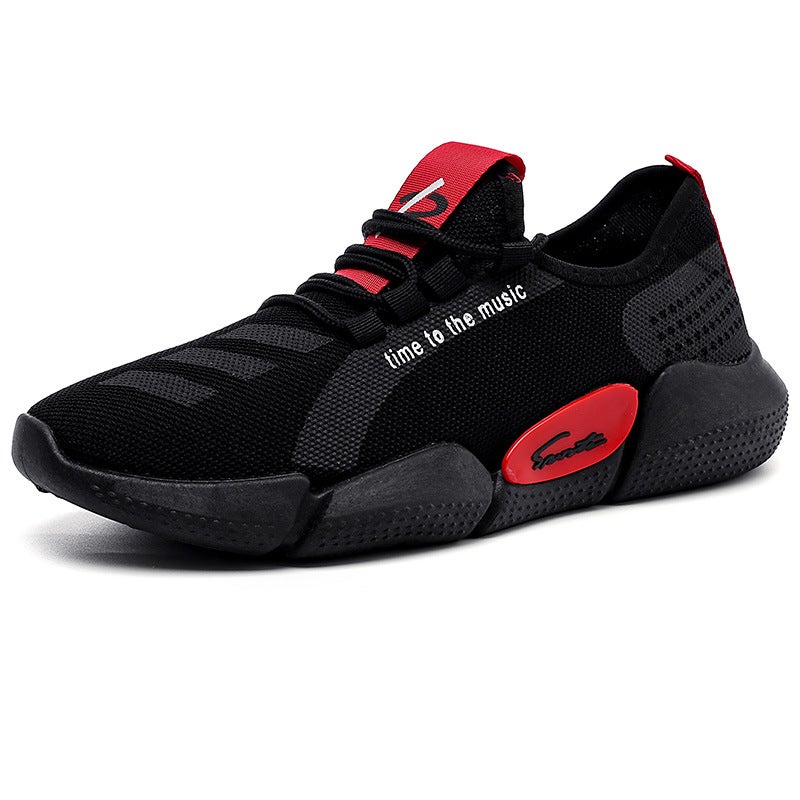 New Mens Knit Sneakers Trendy Casual Sports Shoes YD [Black]] 