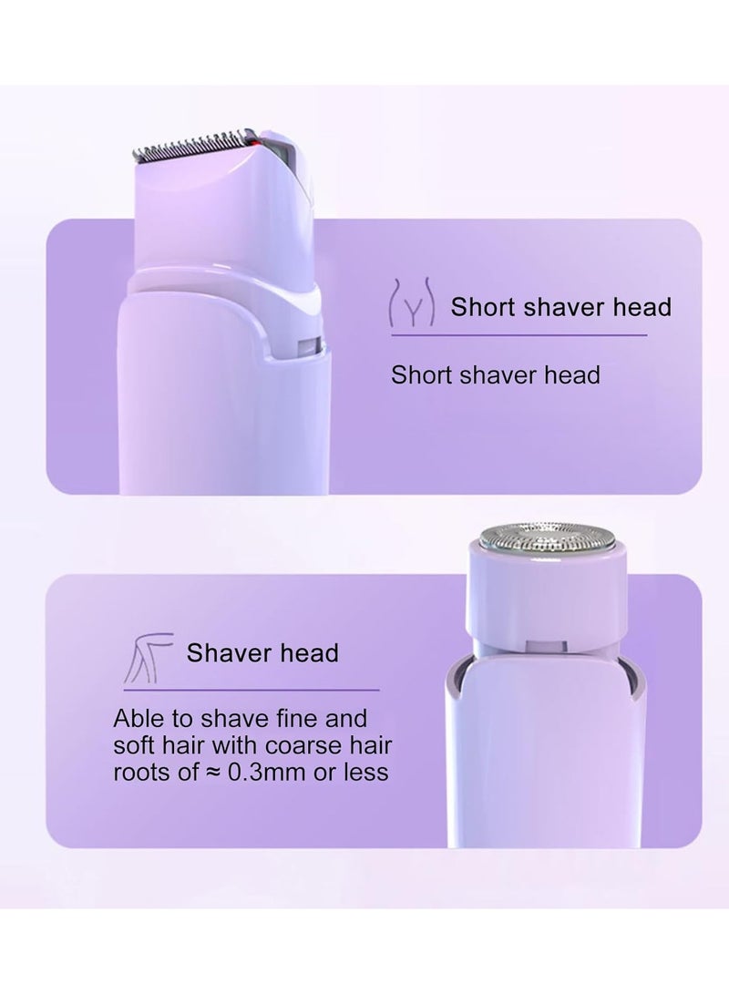 عام مزيل الشعر الكهربائي للنساء برأسين مزدوجين، أداة إزالة الشعر مقاومة للماء IPX6 قابلة لإعادة الشحن للإبطين، الساقين، الجسم. - Image 5