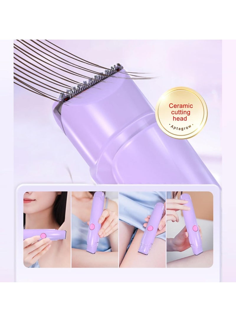 عام مزيل الشعر الكهربائي للنساء برأسين مزدوجين، أداة إزالة الشعر مقاومة للماء IPX6 قابلة لإعادة الشحن للإبطين، الساقين، الجسم. - Image 4