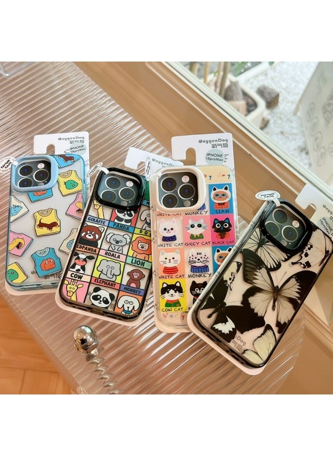 Generic - Tide Brand Oxygen Dog Cartoon Animal Amusement Park For Apple For Iphone16promax Phone Case 15 Protective Cover-Color:Shrimp Shell [full Screen Sweater]]-Applicable Model:For Iphone16promax - Image 1