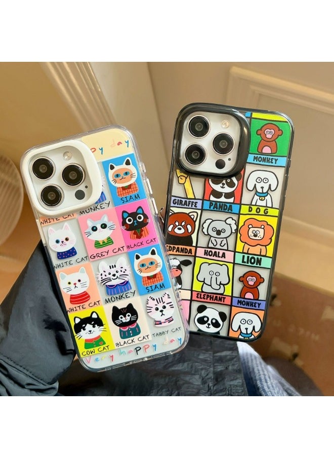 Generic - Tide Brand Oxygen Dog Cartoon Animal Amusement Park For Apple For Iphone16promax Phone Case 15 Protective Cover-Color:Shrimp Shell [full Screen Sweater]]-Applicable Model:For Iphone16promax - Image 1