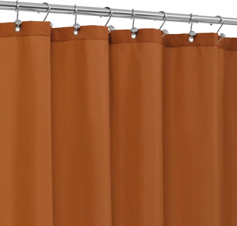 ALYVIA SPRING Burnt Orange Fabric Shower Curtain Liner Waterproof - Soft Hotel Quality Cloth Shower Liner with 3 Magnets, Light-Weight & Machine Washable - Standard Size 72x72, Burnt Orange - Image 1