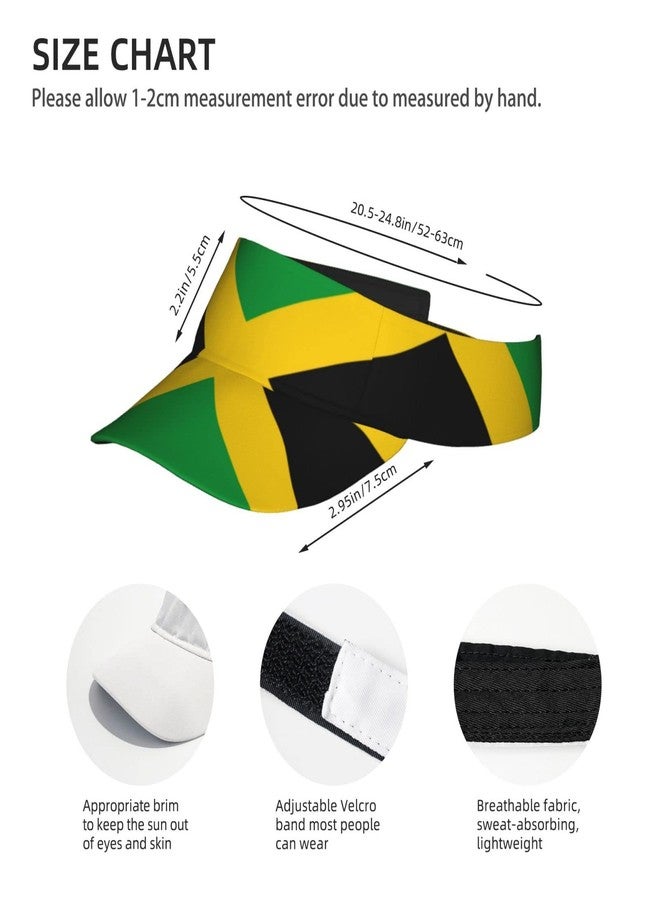 ASYG Vintage Jamaica Flag Jamaican Hats Sun Visor Sun Sports Adjustable Visor Hat for Men Women Black Gold Green - Image 4