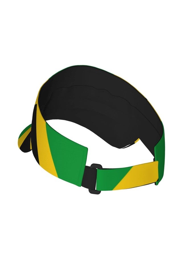 ASYG Vintage Jamaica Flag Jamaican Hats Sun Visor Sun Sports Adjustable Visor Hat for Men Women Black Gold Green - Image 3
