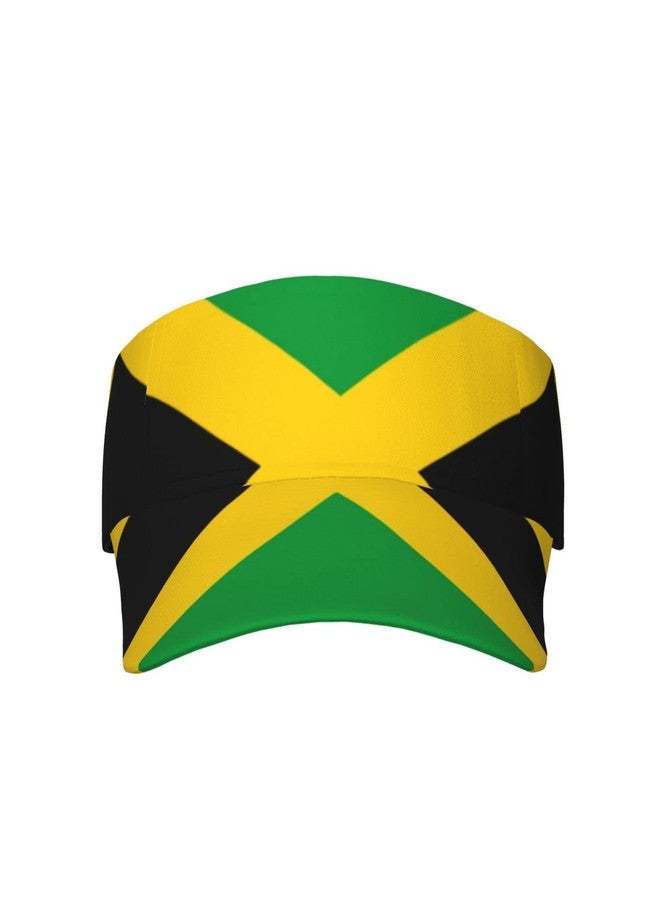 ASYG Vintage Jamaica Flag Jamaican Hats Sun Visor Sun Sports Adjustable Visor Hat for Men Women Black Gold Green - Image 1