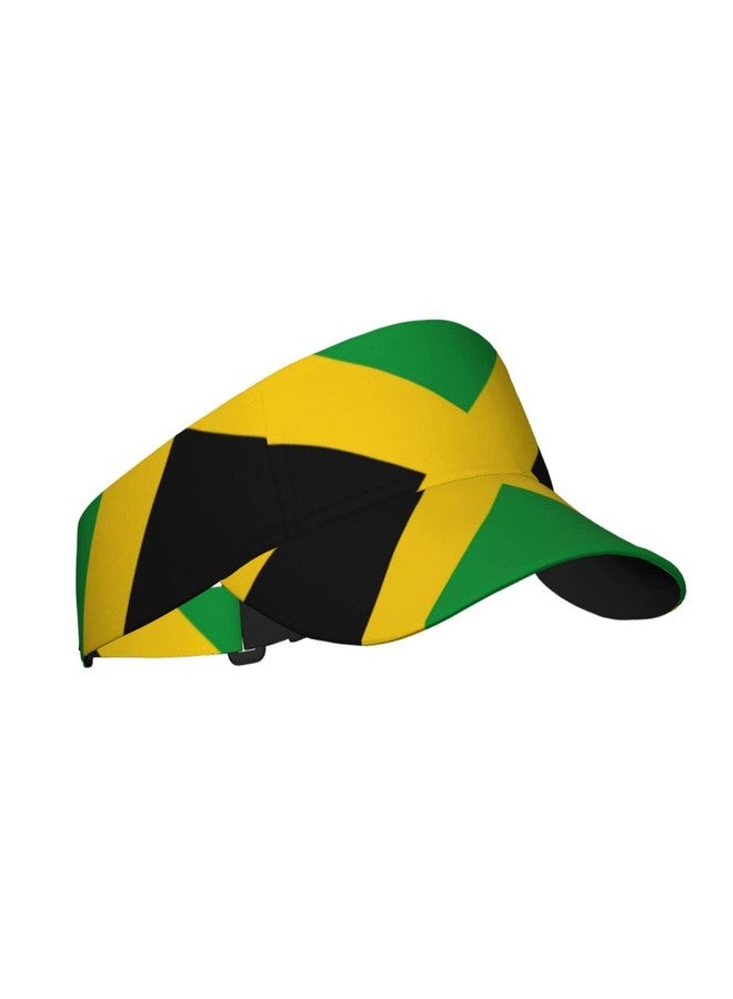 ASYG Vintage Jamaica Flag Jamaican Hats Sun Visor Sun Sports Adjustable Visor Hat for Men Women Black Gold Green - Image 2