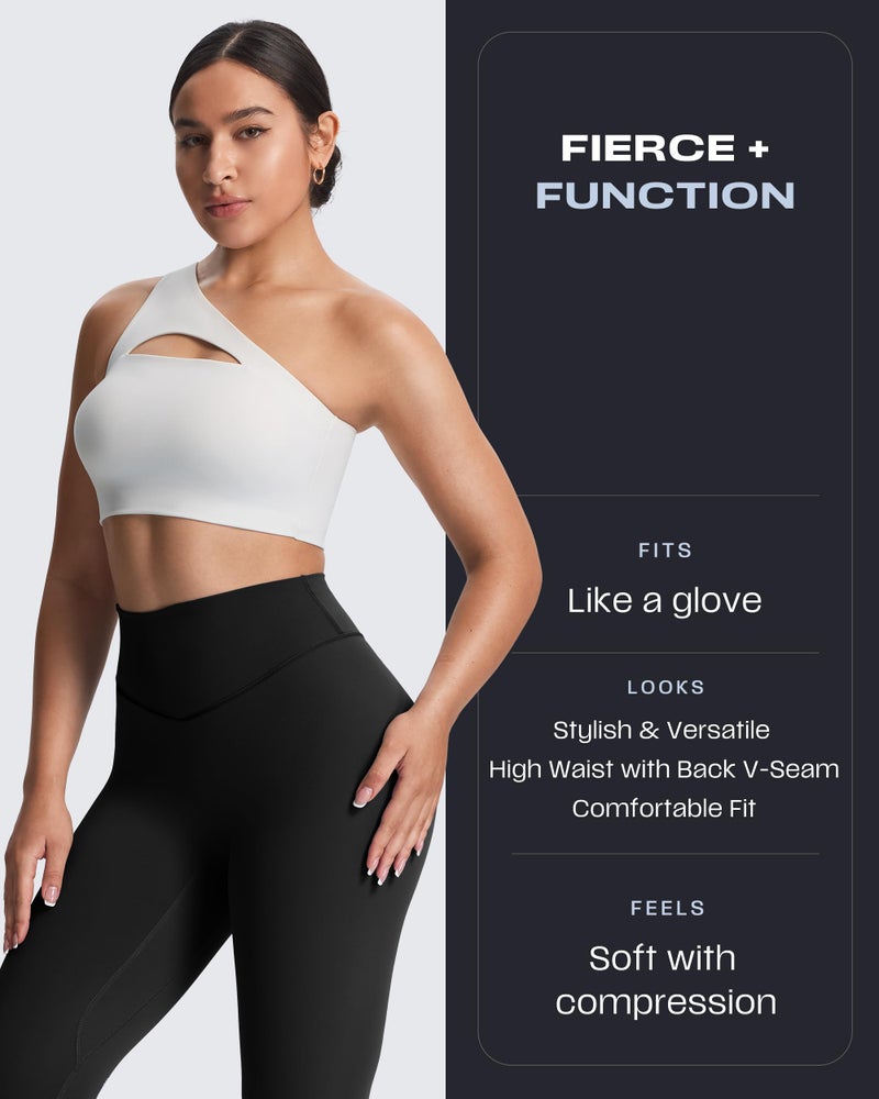 Aoxjox High Waisted Workout Leggings for Women Tummy Control Buttery Soft Yoga Metamorph Deep V Pants 26" (Black, XX-Small) - Image 3