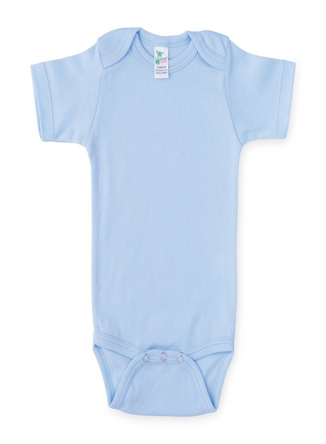 Laughing Giraffe Baby Blank Short Sleeve Unisex One Piece Bodysuit (6-12 Months, Blue) - Image 1