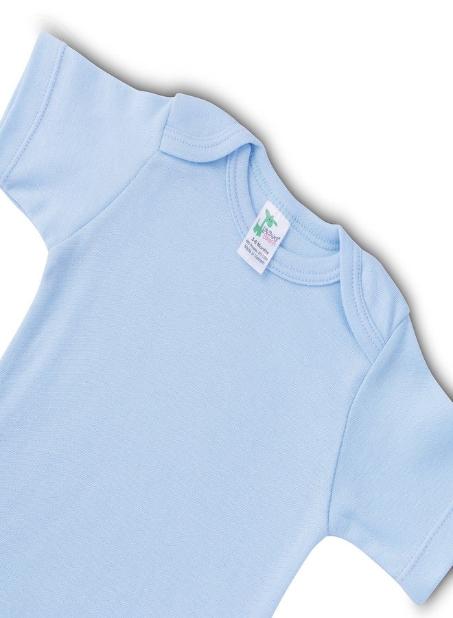 Laughing Giraffe Baby Blank Short Sleeve Unisex One Piece Bodysuit (6-12 Months, Blue) - Image 2
