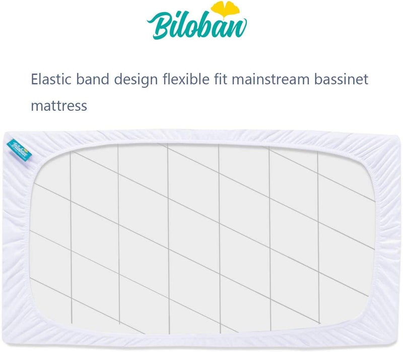 Biloban Waterproof Bassinet Mattress Pad Cover Compatible with Maxi-COSI Iora/Swift Lightweight Portable Bassinet, 2 Pack, Ultra Soft Surface, Breathable and Easy Care - Image 2