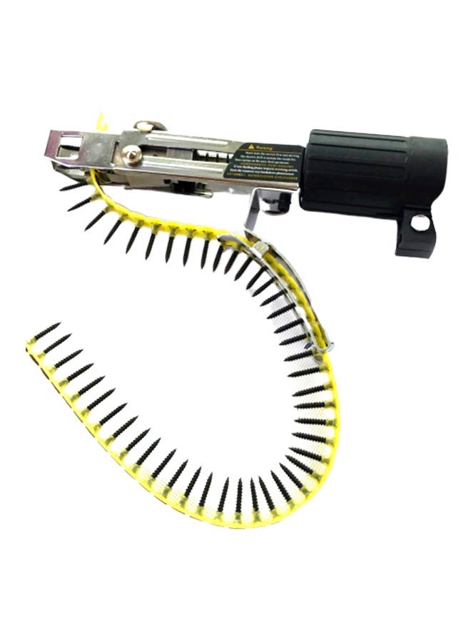 NIBEMINENT Auto Multifunctional Electric Drill Nozzle Adapter Nail Outlet Bracket And Chain Kit Yellow/Silver 55 x 5 2centimeter