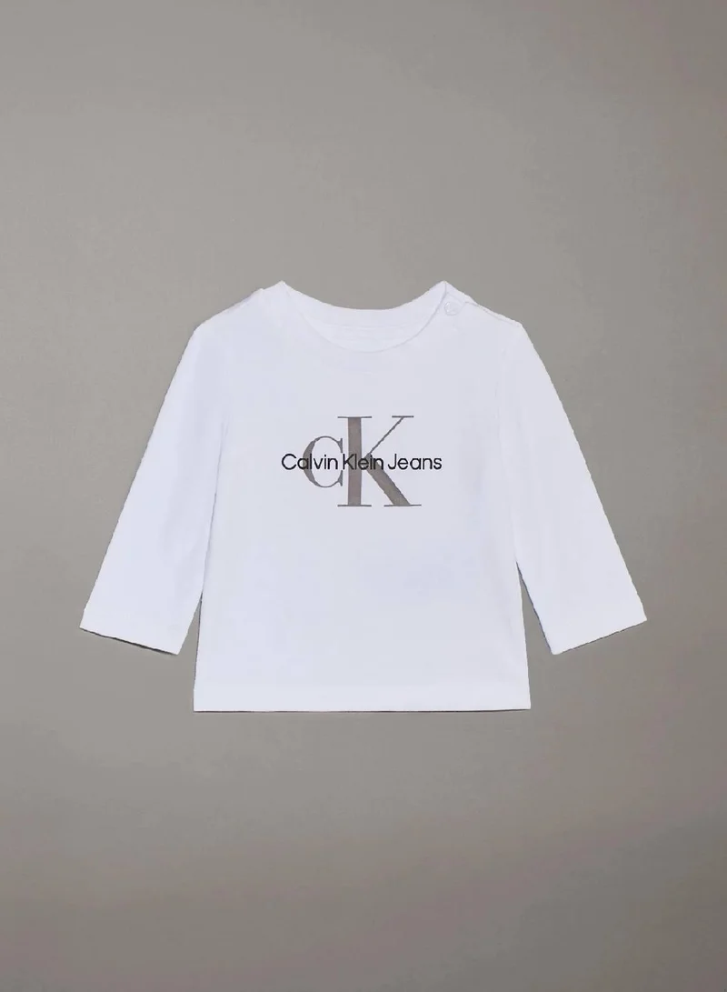 كالفن كلاين جينز تيشرت بأكمام طويلة للأطفال حديثي الولادة